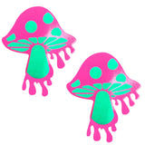Neon Pink Melty Green Shroom Nipple Cover Pasties