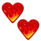 BurningLove Glitter Flame Heart Nipple Cover Pasties