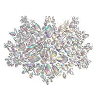 Iridescent crystal big jewel body sticker, showing the color, finish and shape of the design