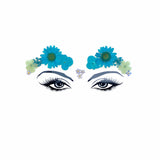 Spring Fling Blue Real Dried Pressed Flower Face Stickers