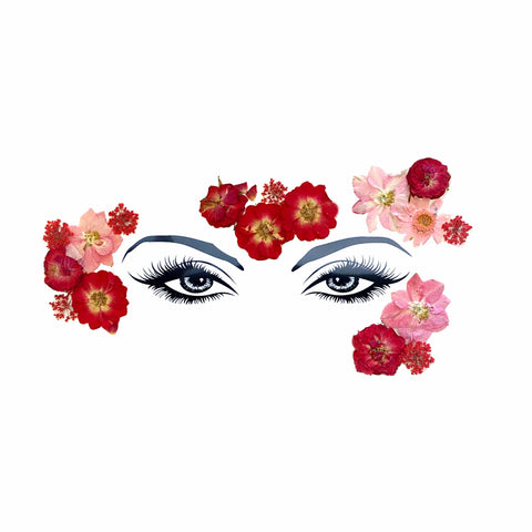 Harvest Moondancer Red Real Dried Pressed Flower Face Stickers