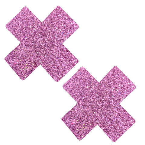 Pink Iridescent X Nipple Pasties, Neva Nude