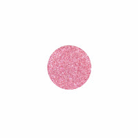 Baby pink glitter pressed pigment eyeshadow on display, in a soft pastel shade
