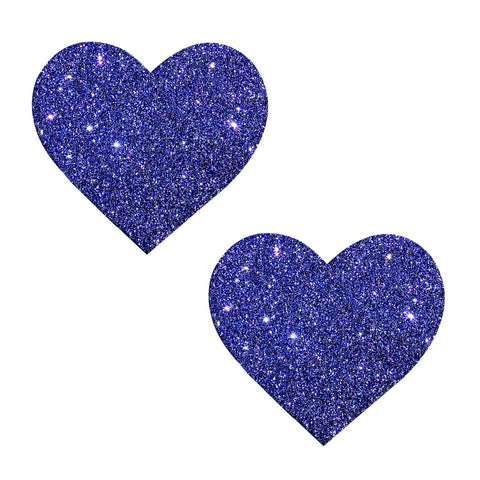 Purple glitter heart nipple pasties, Neva Nude