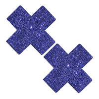 Purple glitter X nipple pasties, Neva Nude