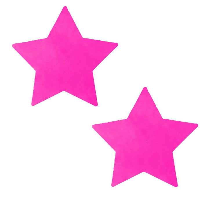 Neon Pink Starburst Nipple Pasties shown on their own with a bright neon color