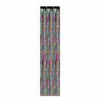 Rainbow Custard Puff Multicolor Sparkle Tinsel Hair Extension Clips 3 PK