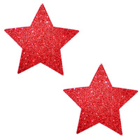 Red glitter star nipple pasties, Neva Nude