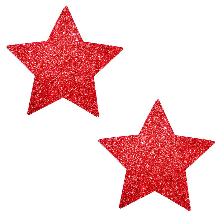 Red glitter star nipple pasties, Neva Nude