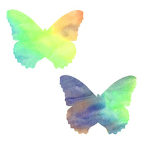 Product view of tie dye velvet butterfly nipple pasties highlighting the soft velvet texture