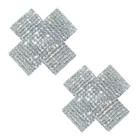 X Marks the Spot Crystal Jewel Reusable Silicone Nipple Cover Pasties