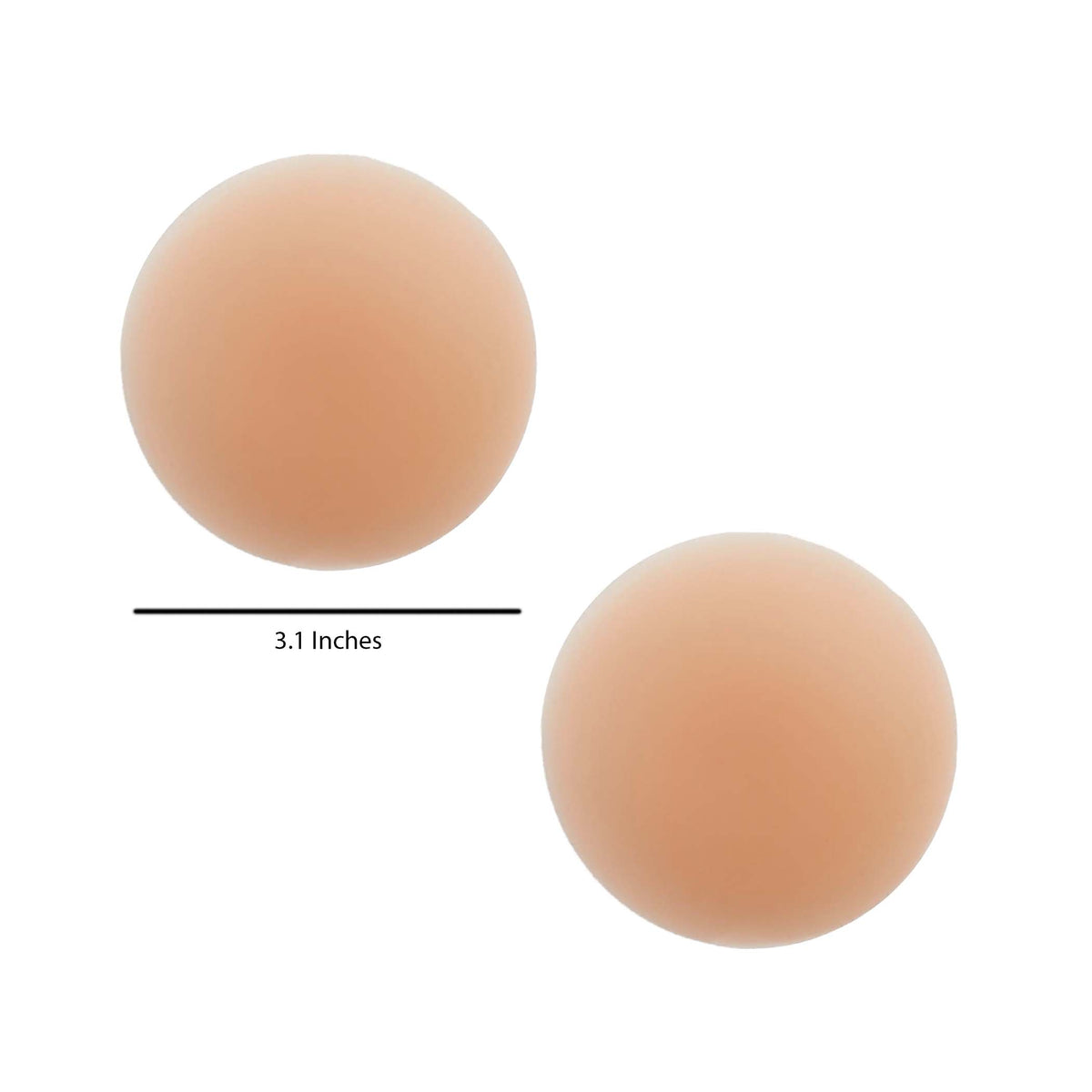 Alternate view of nude invisible reusable silicone nipple covers showing the full shape