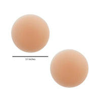 Alternate view of nude invisible reusable silicone nipple covers showing the full shape