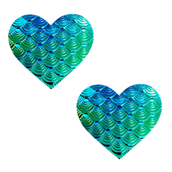 Mermaid green heart nipple pasties, Neva Nude