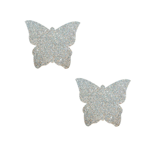Silver Pixie Dust Glitter Butterfly Small Body Stickers 6pk