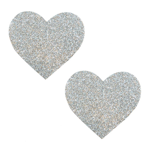 Silver Pixie Dust Glitter I Heart U Nipple Cover Pasties