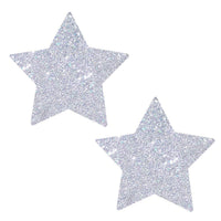 Silver glitter nipple pasties, Neva Nude