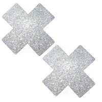 Silver glitter x Nipple Pasties, Neva Nude