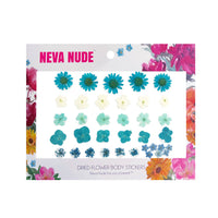 Alternate view of the blue real dried pressed flower body stickers