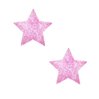 Pink Glitter Star Body Stickers shown on their own with a sparkling glitter finish