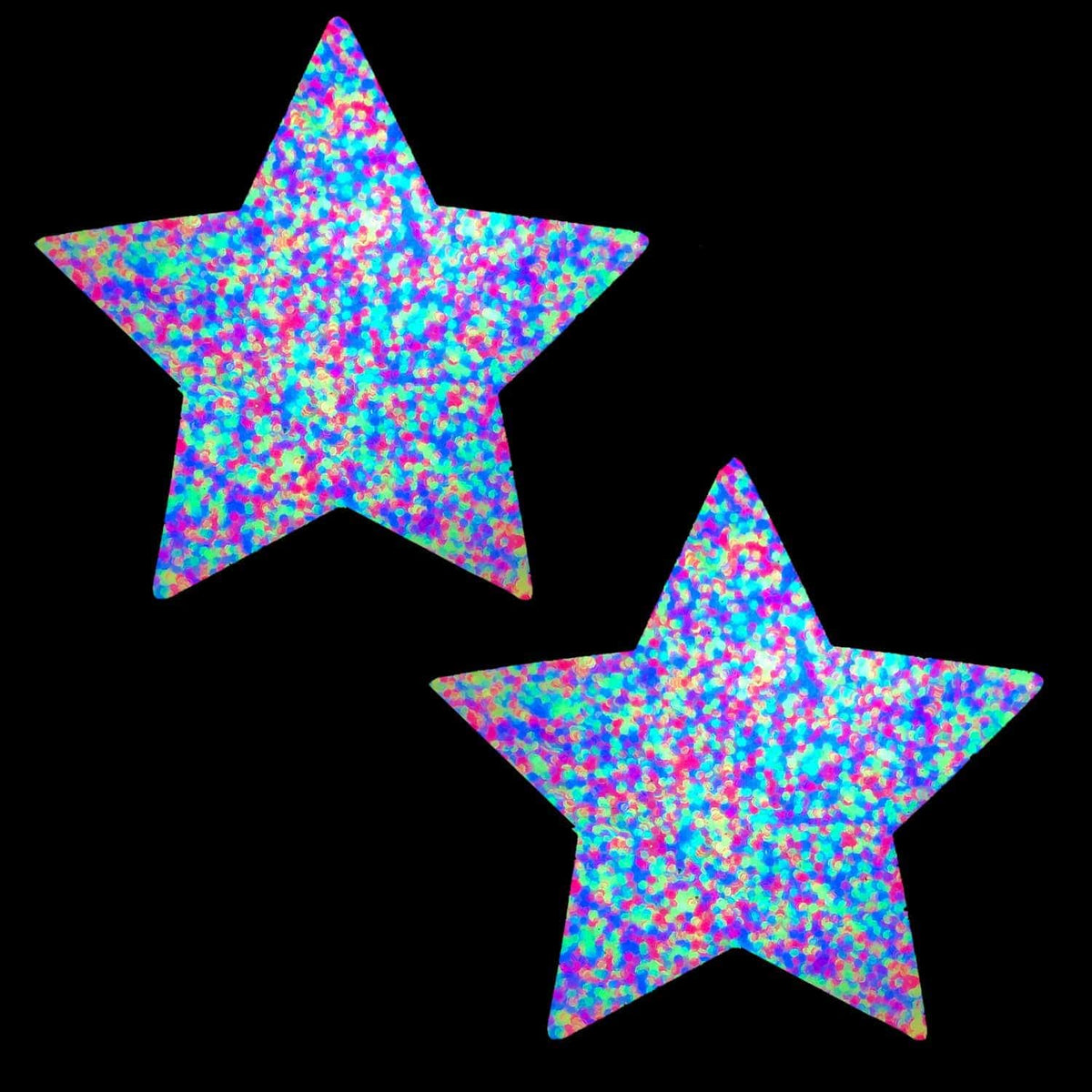 Blacklight glitter nipple pasties, Neva Nude