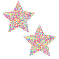 Glitter UV Star Nipple covers, Neva Nude