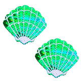 Ariel Green Blue Sequin Mermaid Shell Pasties, Shell Pasties - NevaNude