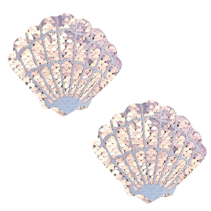 Champagne Showers Sequin Mermaid Shell Pasties, Shell Pasties - NevaNude