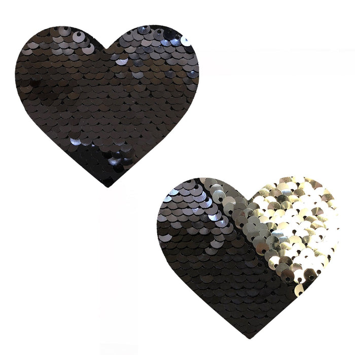 Black Silver Sequin nipple pasties, Neva Nude