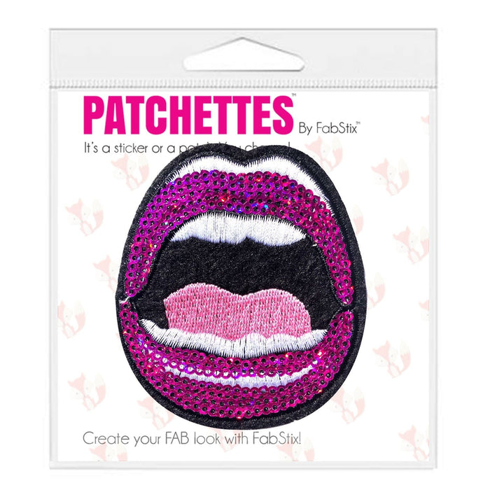 Sequin mouth iron on patch sticker- FabStix