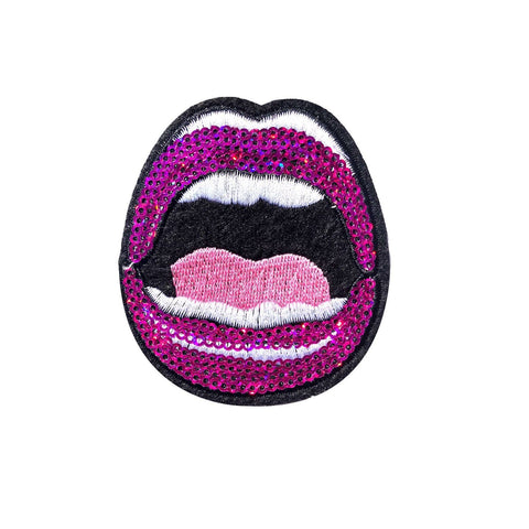 Sequin mouth iron on patch sticker- FabStix