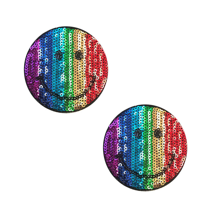 Sequin Smiley Face Nipple Sticker, Neva Nude