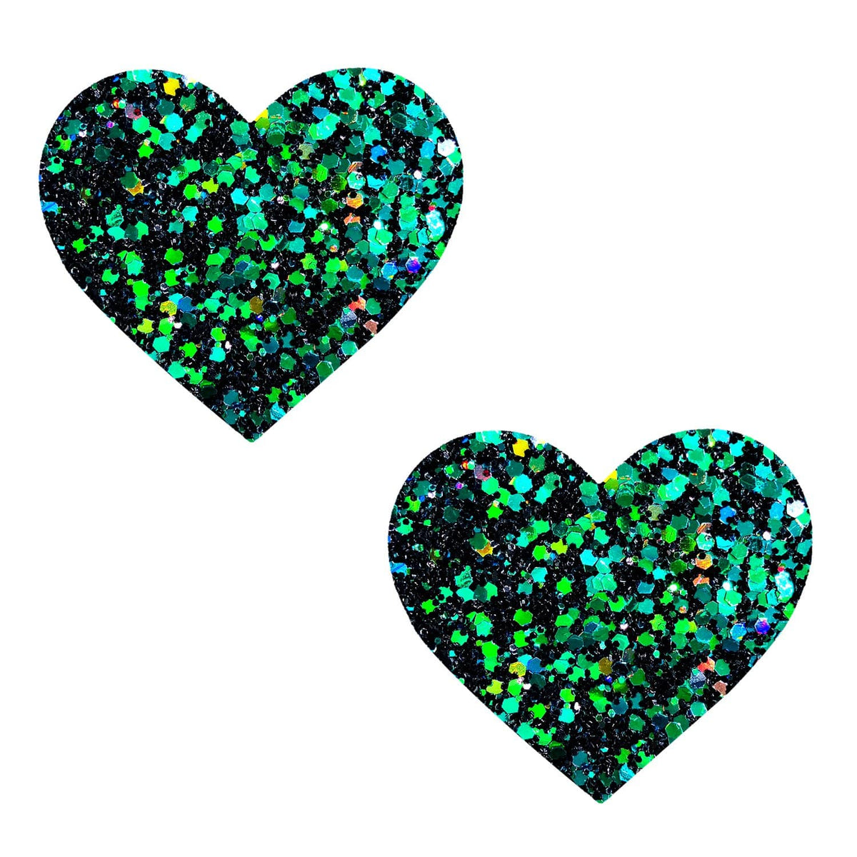 green chunky glitter pasties, Neva Nude