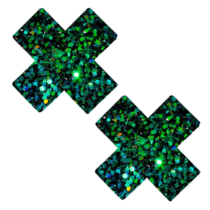 green glitter nipple pasties, Neva Nude