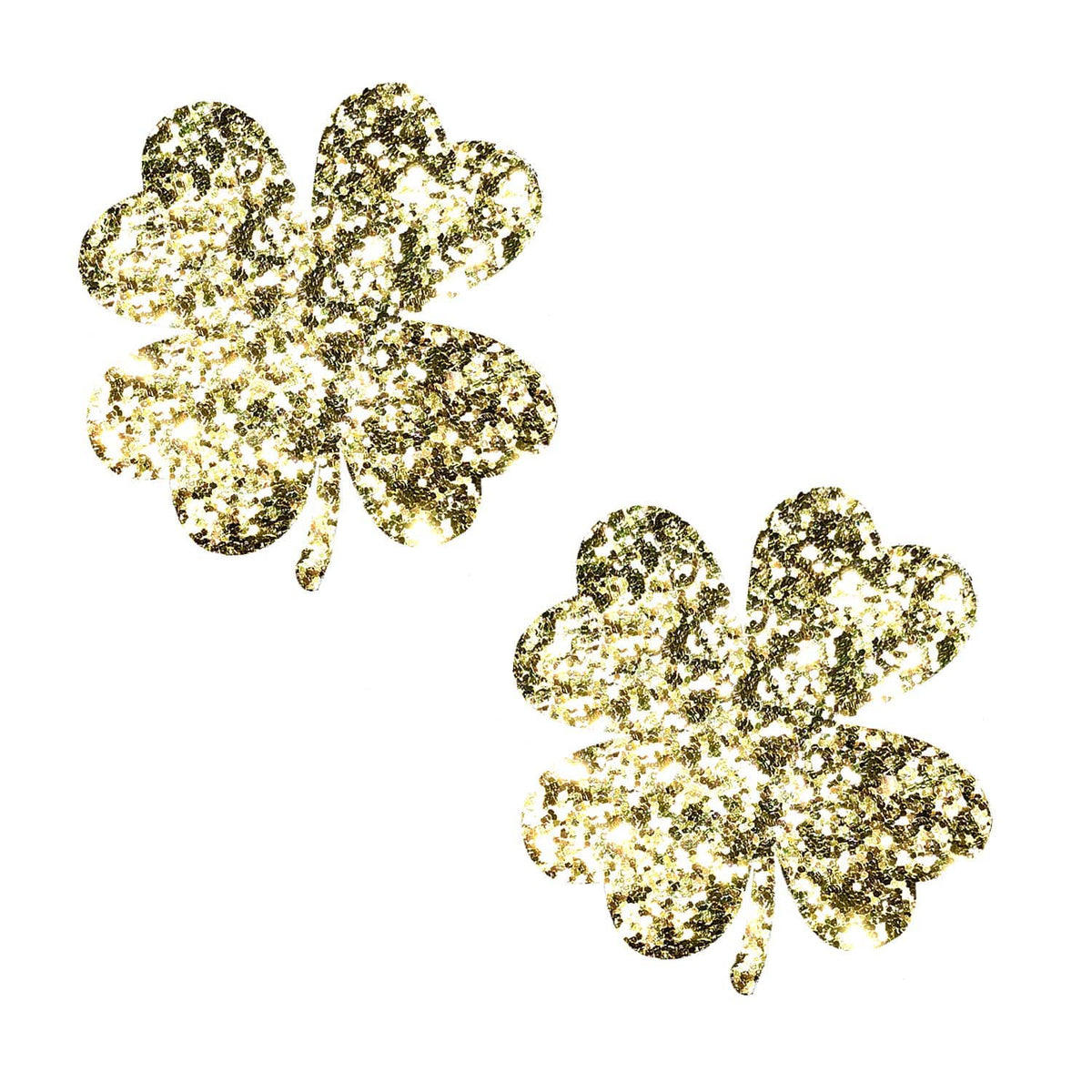 Kiss me I'm Irish Super Sparkle Gold Glitter Clover Pasties!, Patrick's Day Nipple Pasties - NevaNude