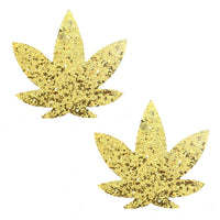 Gold weed leaf nipple pasties, Neva Nude