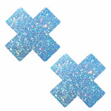 Super Sparkle Party Blue Glitter X Factor Nipple Cover Pasties