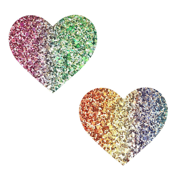 multicolor heart pasties, Neva Nude