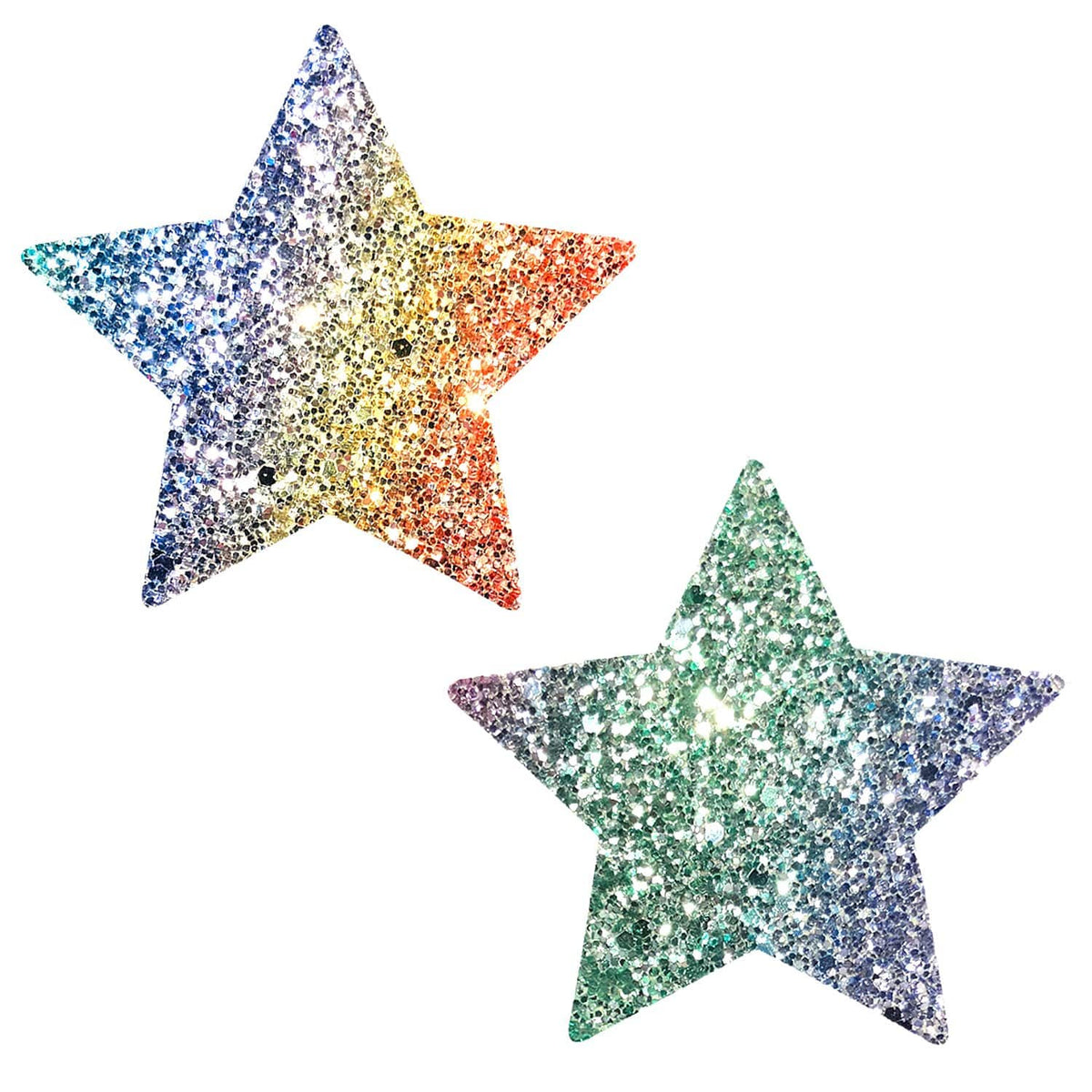 glitter multicolor star rave pastie, Neva Nude