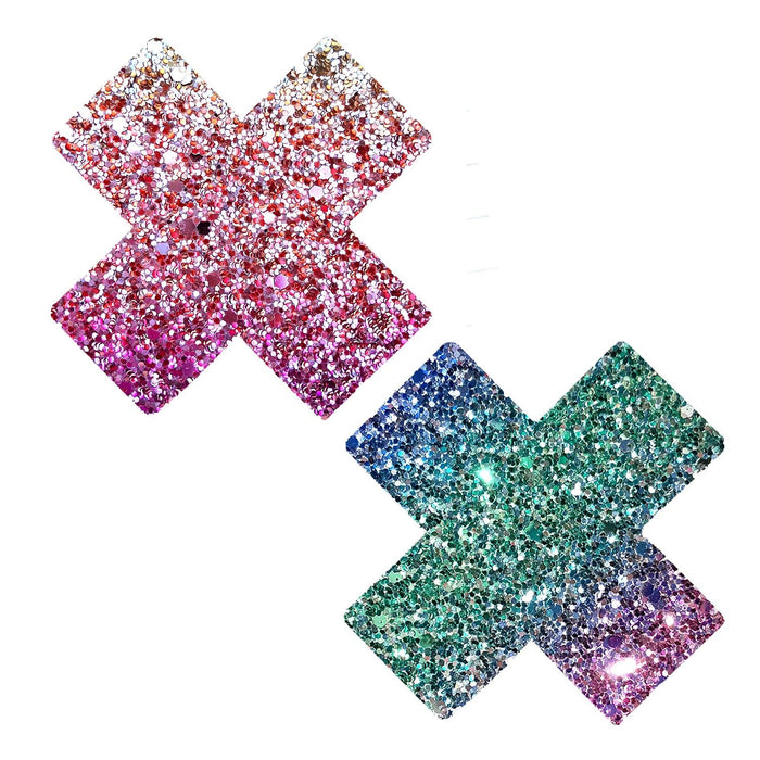 multicolor glitter rave pasties, Neva Nude
