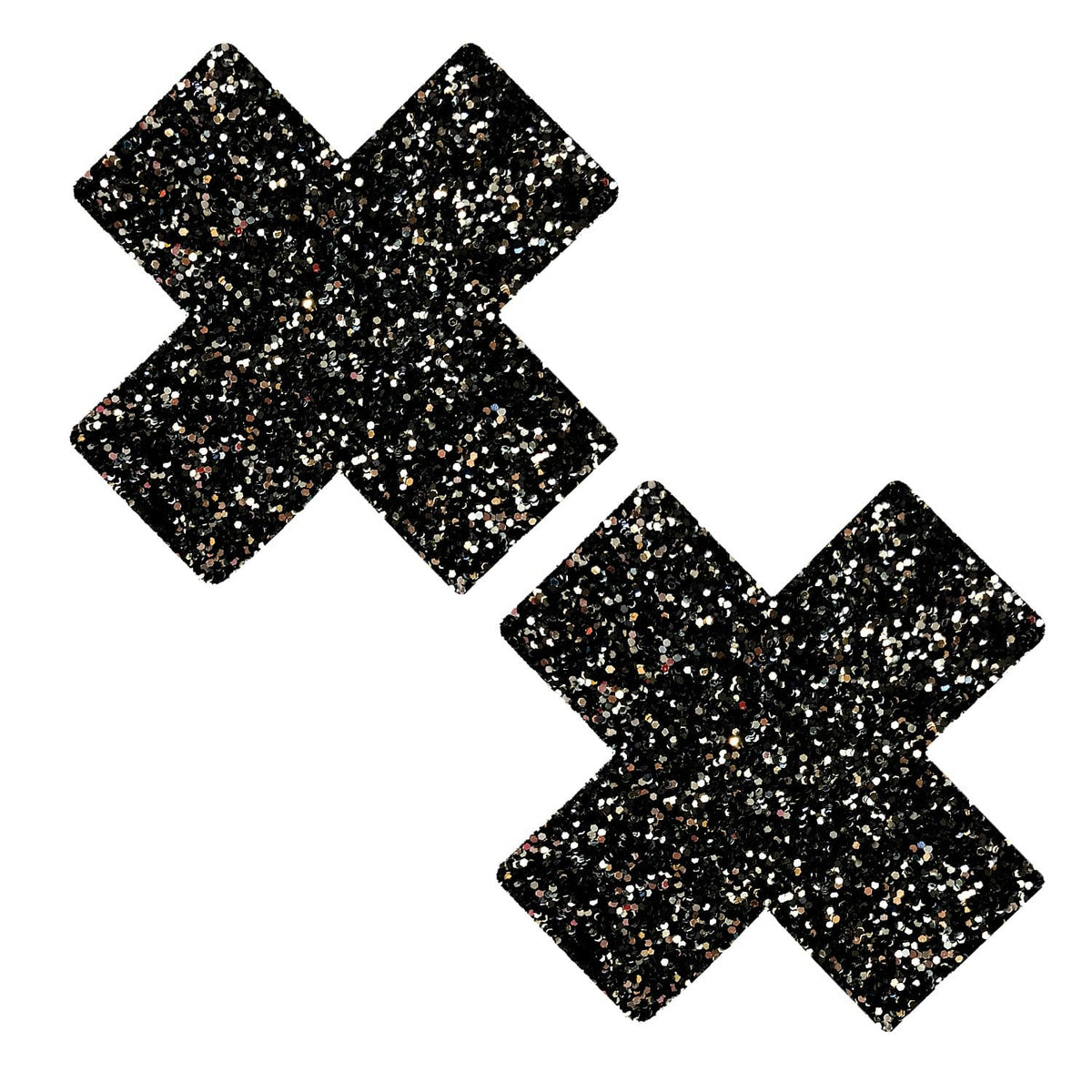 Black glitter x Pasties, Neva Nude