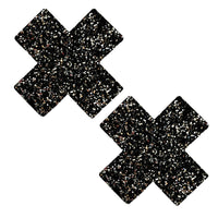 Black glitter x Pasties, Neva Nude