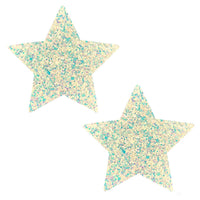 white glitter rave pasties, Neva Nude