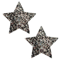 Chunky Glitter Star Nipple Cover, Neva Nude