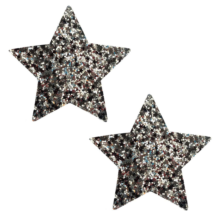 Chunky Glitter Star Nipple Cover, Neva Nude