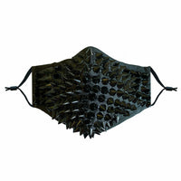 Black spiked stud face mask with filter pocket from the goth lingerie set