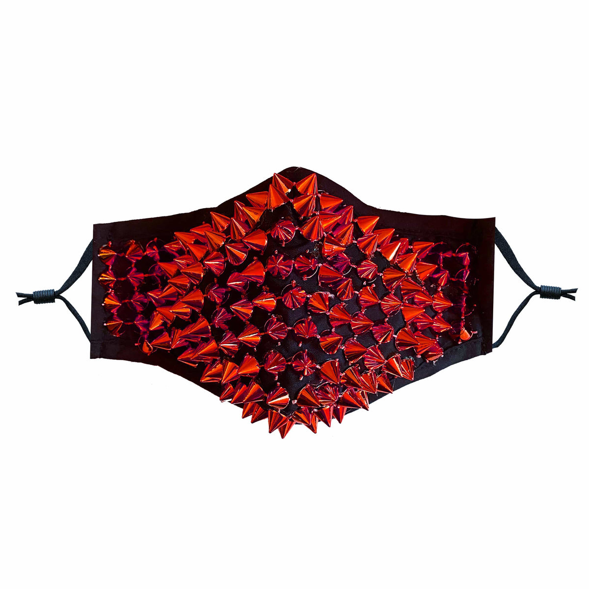 Red spiked stud face mask with filter pocket from the vampire lingerie set