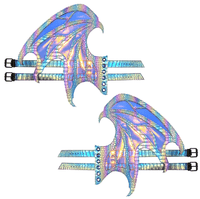 Purple iridescent dragon scale boot wings pair, another product view