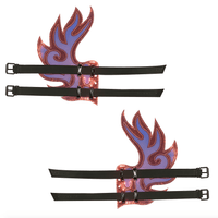 Iridescent flame calf or boot wings showing their shimmer in the light