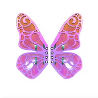 Alternate view of the rainbow reflective butterfly wings pair